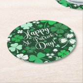 Shamrock St Patrick's Ronde Kartonnen Onderzetter (Gebogen)