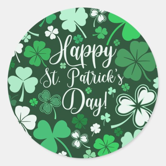 Shamrock St Patrick's Ronde Sticker (Voorkant)