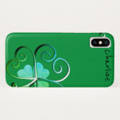 Shamrock St. Patrick's W/Name Case-Mate iPhone Case (Achterkant (horizontaal))
