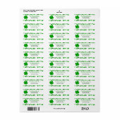 Shamrock St. Patty's Day St. Patrick's Day Address Etiket (Full Sheet)