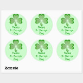 Shamrock 'St Patty's Day' sticker rond groen (Vel)