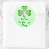 Shamrock 'St Patty's Day' sticker rond groen (Tas)