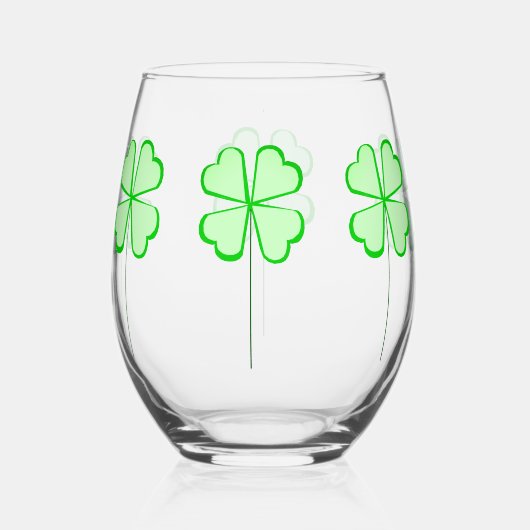 Shamrock Stemless wijnglas Wijnglas Zonder Voet (Voorkant)