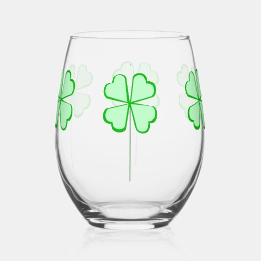 Shamrock Stemless wijnglas Wijnglas Zonder Voet (Achterkant)