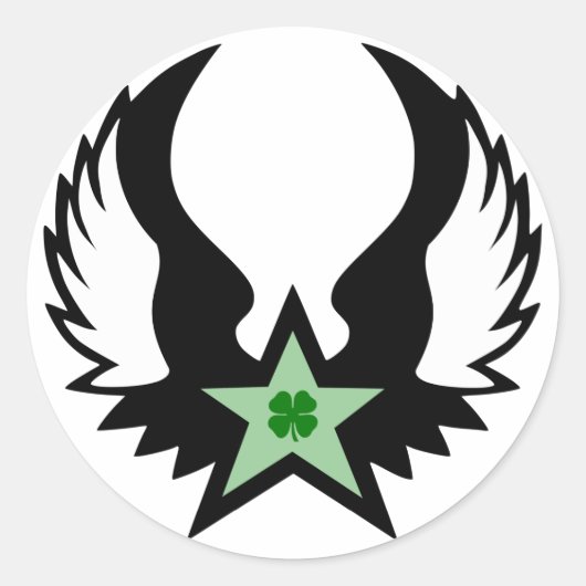 shamrock ster ronde sticker (Voorkant)