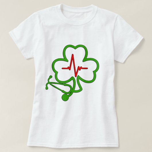 SHAMROCK STETHOSCOPE MET HEARTBEAT T-SHIRT (Design voorkant)