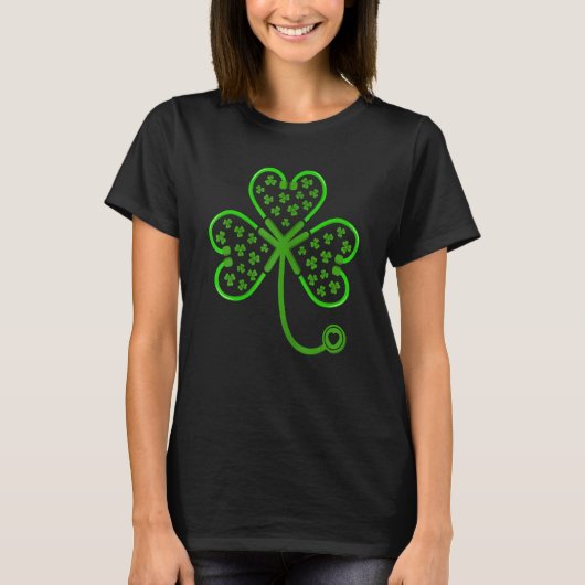 Shamrock Stethoscope Nurse Lucky St Patricks Day N T-shirt (Voorkant)