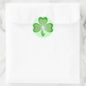 Shamrock sticker rond groen (Tas)