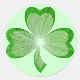 Shamrock sticker rond groen