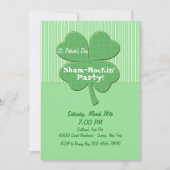 Shamrock Stripes St. Patrick's Day Invitation Kaart (Voorkant)