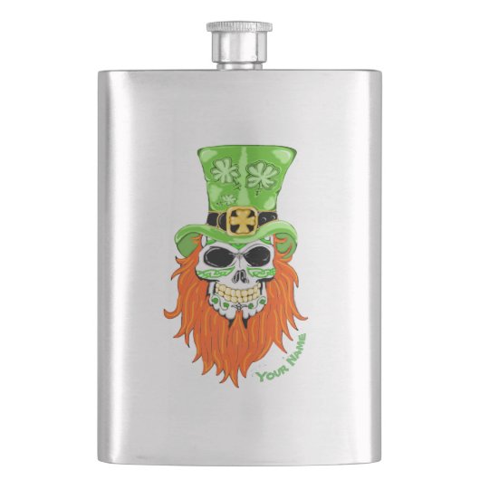 Shamrock Sugar Skull Heupfles (Voorkant)