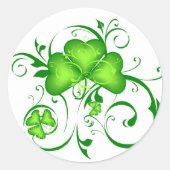 Shamrock Swirls Ronde Sticker (Voorkant)