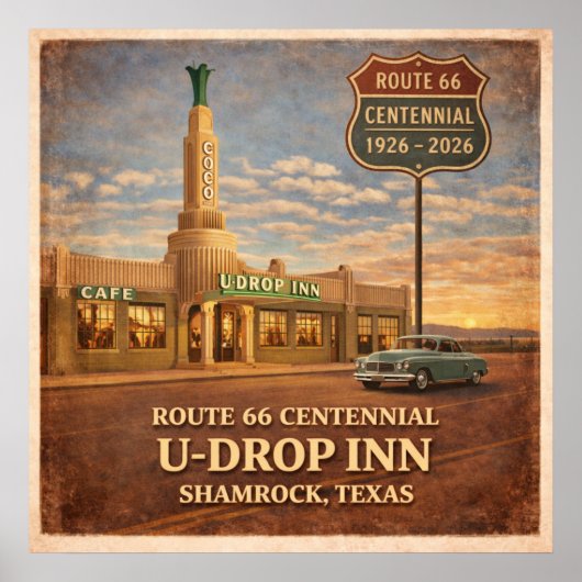 Shamrock Texas Route 66 Inn Poster (Voorkant)