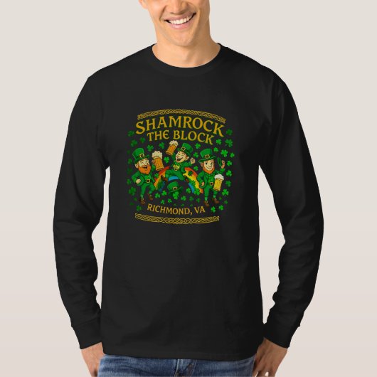 Shamrock the Block Richmond VA Festival T-Shirt (Voorkant)