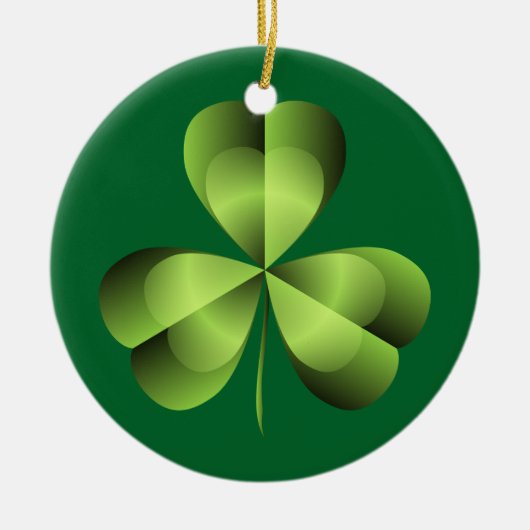 Shamrock Three Leaf Clover Graphic Keramisch Ornament (Voorkant)