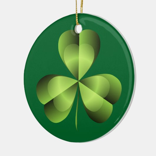 Shamrock Three Leaf Clover Graphic Keramisch Ornament (Links)