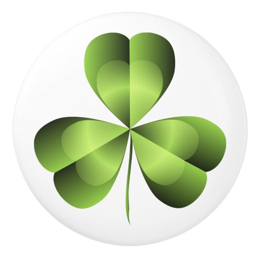 Shamrock Three Leaf Clover Graphic Keramische Knop (Voorkant)