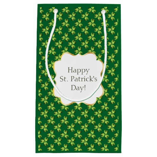 Shamrock Three Leaf Clover Graphic Klein Cadeauzakje (Voorkant)