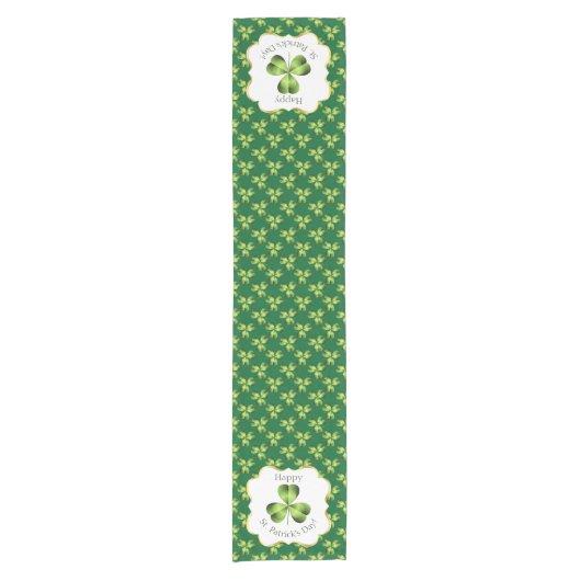 Shamrock Three Leaf Clover Graphic Korte Tafelloper (Voorkant)