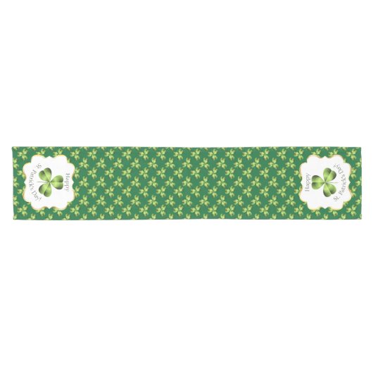 Shamrock Three Leaf Clover Graphic Korte Tafelloper (Horizontaal)