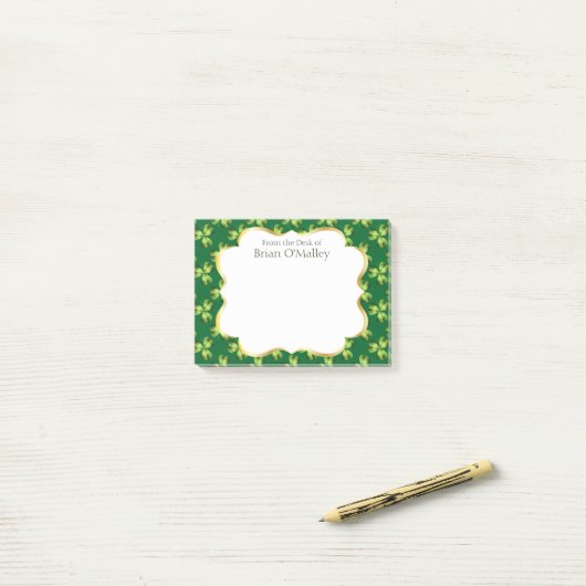 Shamrock Three Leaf Clover Graphic Post-it® Notes (Op bureau)