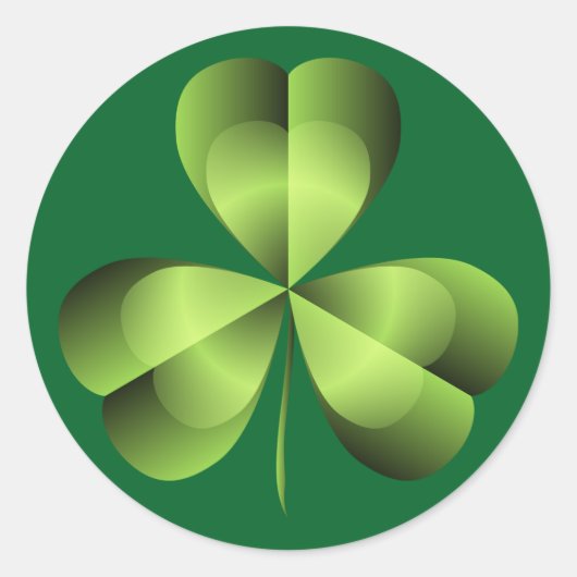 Shamrock Three Leaf Clover Graphic Ronde Sticker (Voorkant)