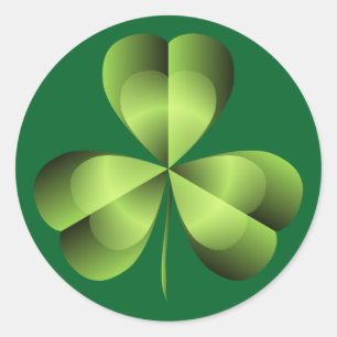 Shamrock Three Leaf Clover Graphic Ronde Sticker