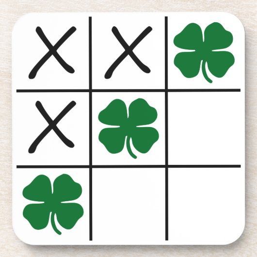 Shamrock Tic Tac Toe Drankjes Onderzetter (Voorkant)