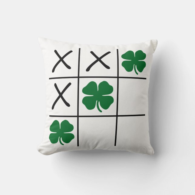 Shamrock Tic Tac Toe Kussen (Voorkant)