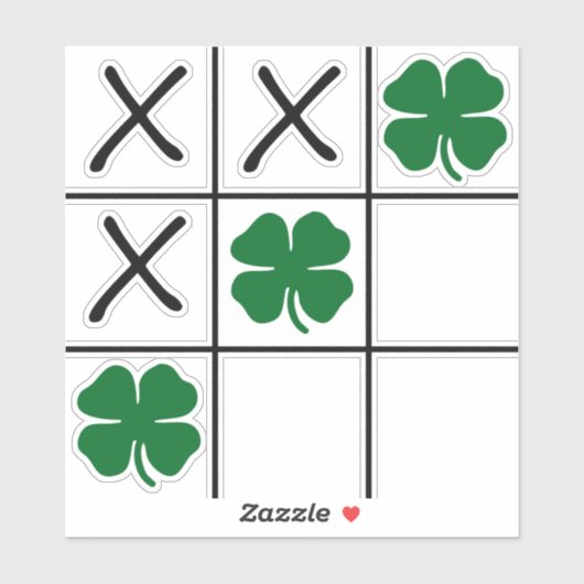 Shamrock Tic Tac Toe Sticker (Vel)