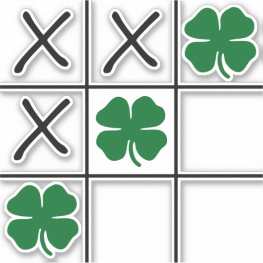 Shamrock Tic Tac Toe Sticker (Voorkant)