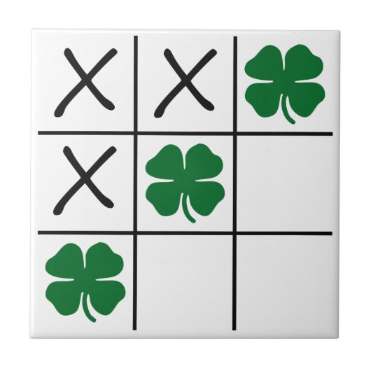 Shamrock Tic Tac Toe Tegeltje (Voorkant)