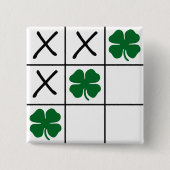 Shamrock Tic Tac Toe Vierkante Button 5,1 Cm (Voorkant)