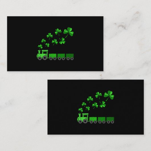 Shamrock Train St Patricks Day Lucky Irish Clover Visitekaartje (Voorkant / Achterkant)