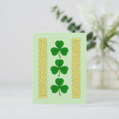Shamrock Trio en Knotwork Bands Briefkaart (Staand voorkant)