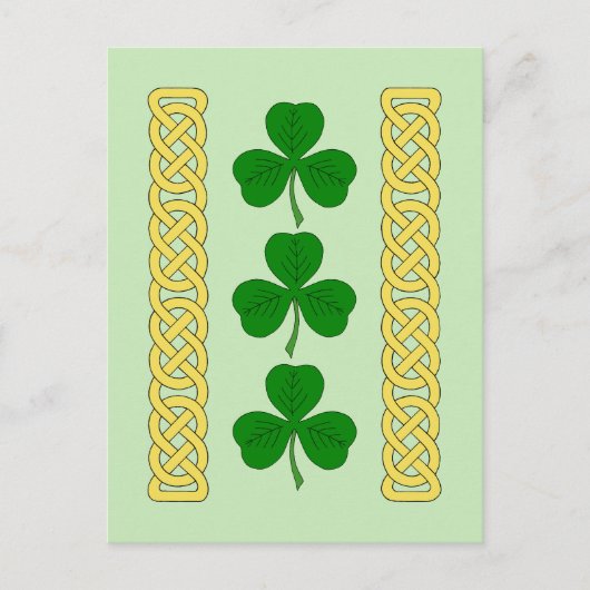 Shamrock Trio en Knotwork Bands Briefkaart (Voorkant)