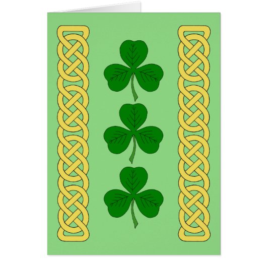 Shamrock Trio en Knotwork Bands Card (Voorkant)