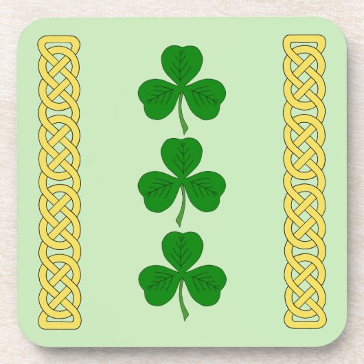 Shamrock Trio en Knotwork Bands Drankjes Onderzetter (Voorkant)