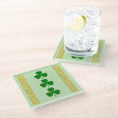 Shamrock Trio en Knotwork Bands Glass Onderzetter Glazen Onderzetter (Schuin)