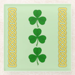 Shamrock Trio en Knotwork Bands Glass Onderzetter Glazen Onderzetter