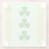 Shamrock Trio en Knotwork Bands Glass Onderzetter Glazen Onderzetter (Achterkant)
