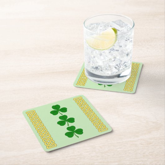 Shamrock Trio en Knotwork Bands Kartonnen Onderzetters (Insitu)