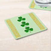 Shamrock Trio en Knotwork Bands Kartonnen Onderzetters (Schuin)