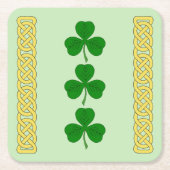 Shamrock Trio en Knotwork Bands Kartonnen Onderzetters (Voorkant)