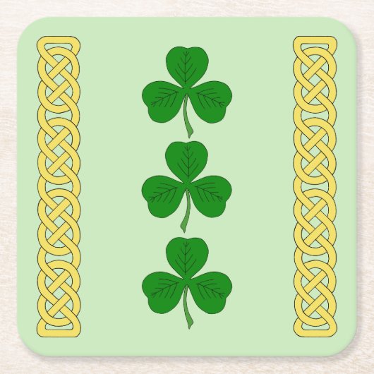 Shamrock Trio en Knotwork Bands Kartonnen Onderzetters (Voorkant)