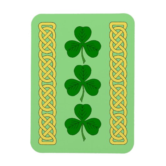 Shamrock Trio en Knotwork Bands Magneet (Verticaal)