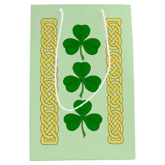 Shamrock Trio en Knotwork Bands Medium Cadeauzakje (Voorkant)