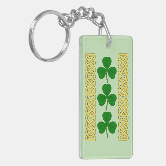 Shamrock Trio en Knotwork Bands Sleutelhanger (Voorkant Links)
