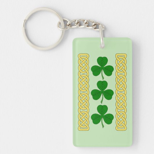 Shamrock Trio en Knotwork Bands Sleutelhanger (Voorkant)