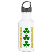Shamrock Trio en Knotwork Bands Waterfles (Voorkant)